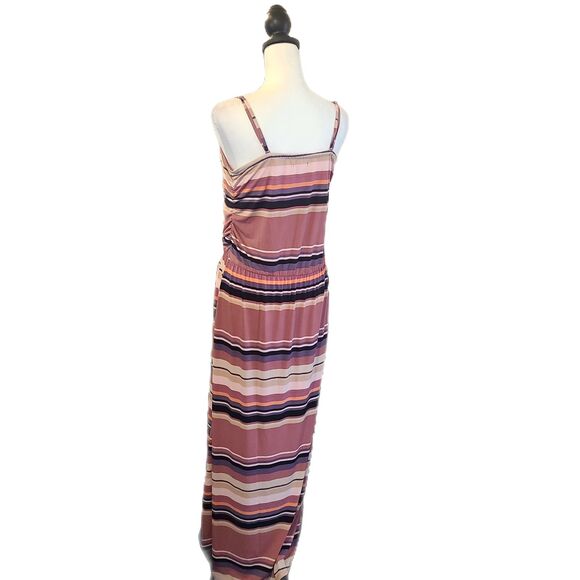 Maurices Pink Stripe Convertible Tube Top Hi-Low Maxi Dress, Size L (12-14) VGUC - Picture 4 of 7